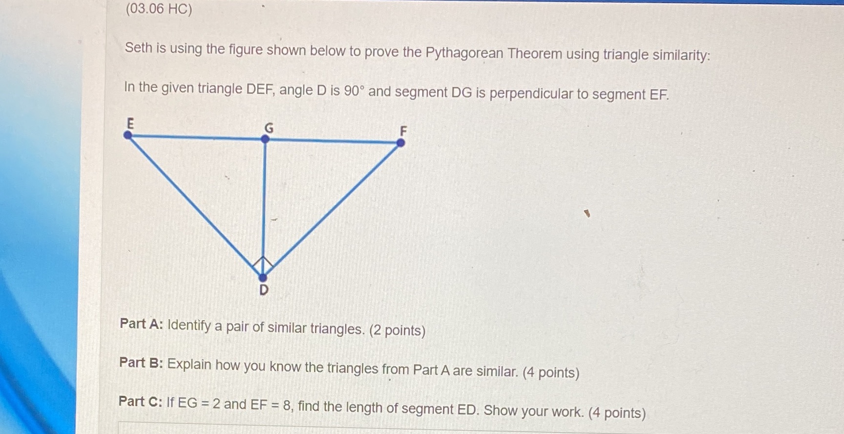 Can you type of the answer (03.06 HC) Seth is