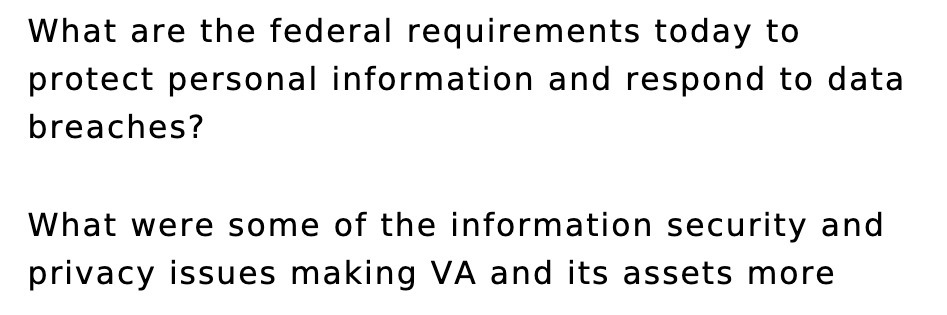What are the federal requirements today to