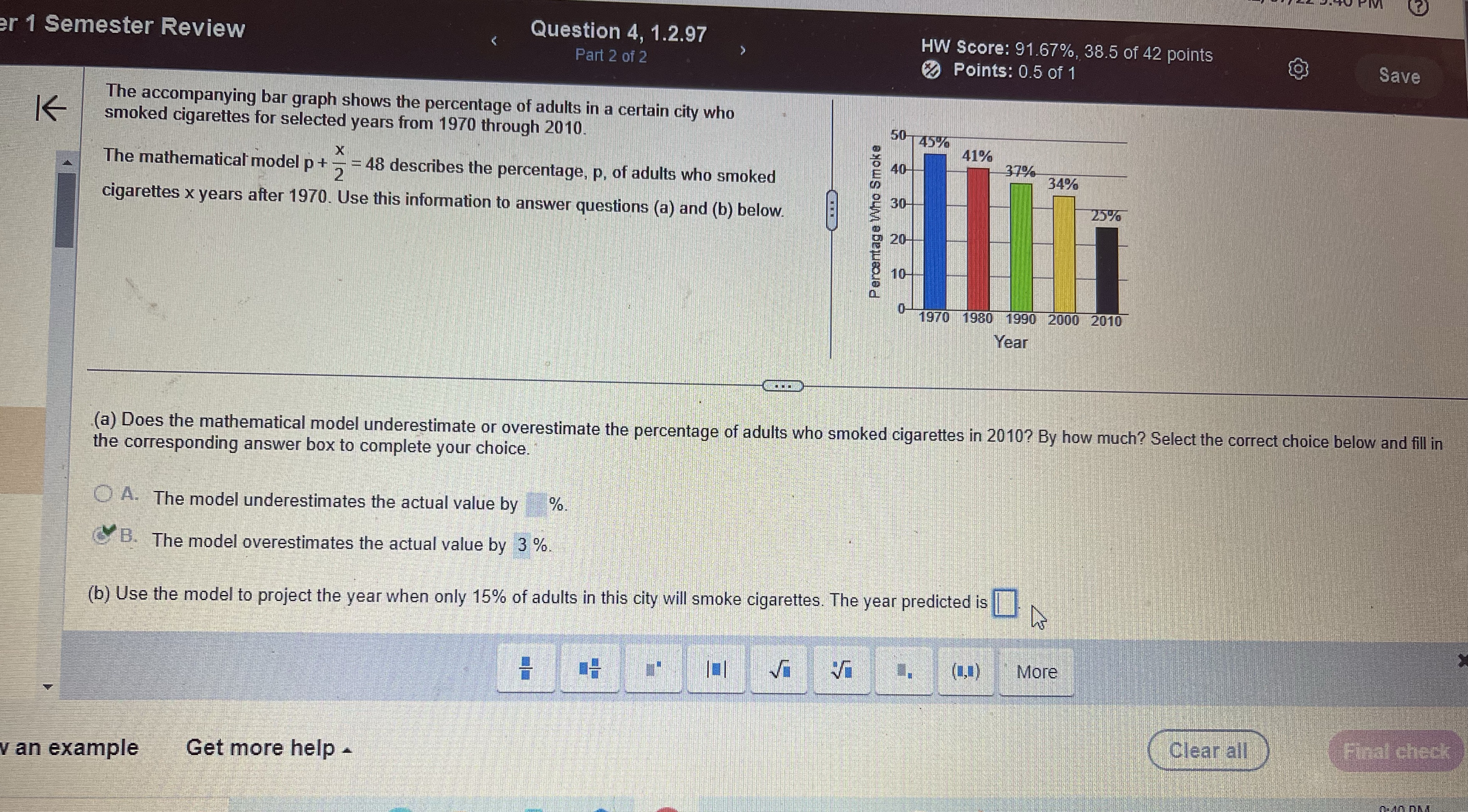 Math er 1 Semester Review Question 4, 1.2.97 HW