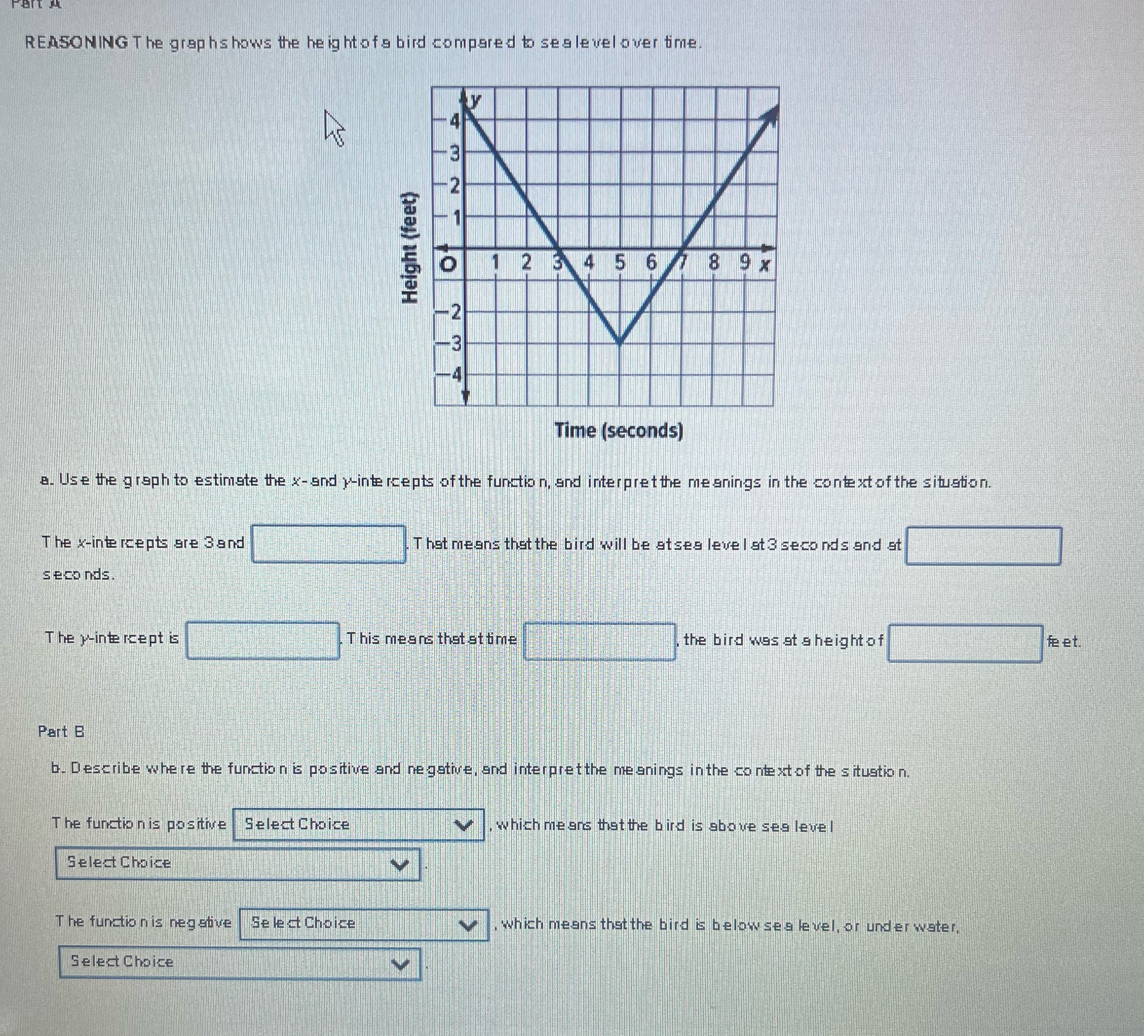 REASONING The graphshows the heightof s bird