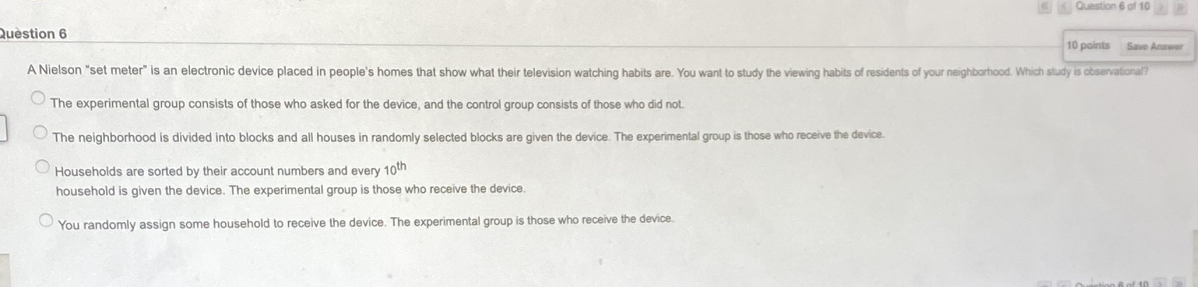 Question 6 of 10 Question 6 10 points Save Answer