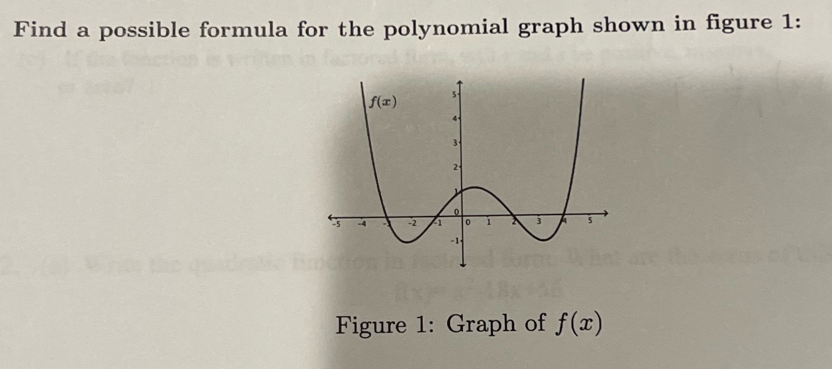 I need help Find a possible formula for the