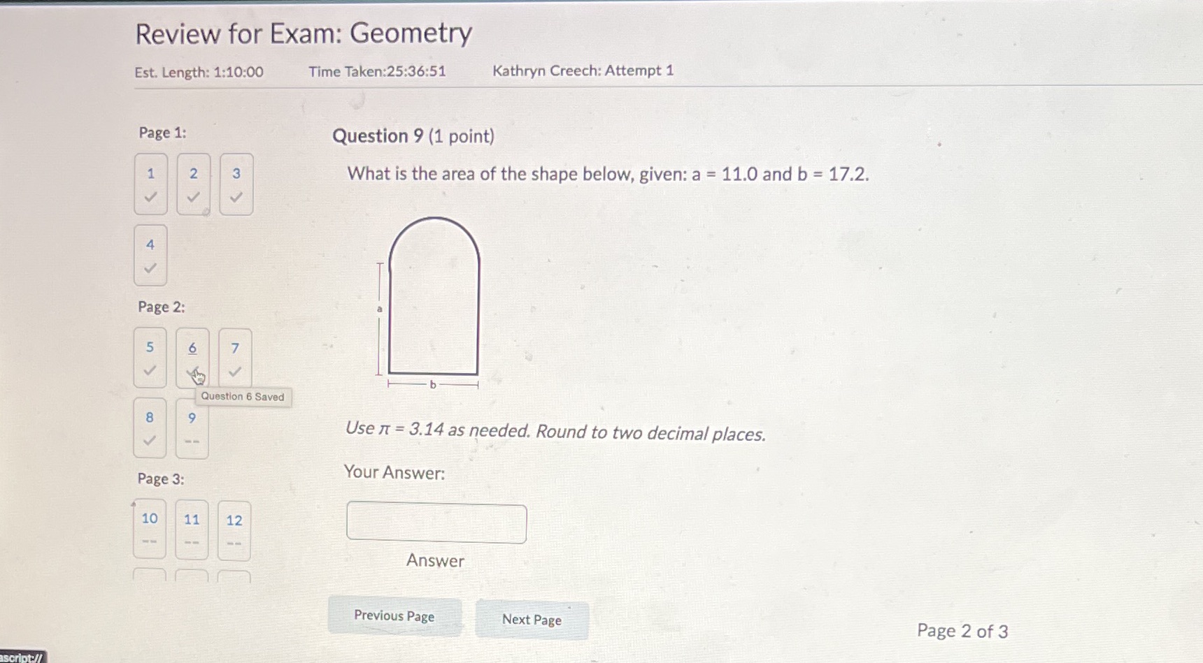Review for Exam: Geometry Est. Length: 1:10:00