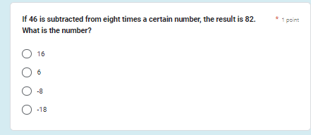 If 46 is subtracted from eight times a certain