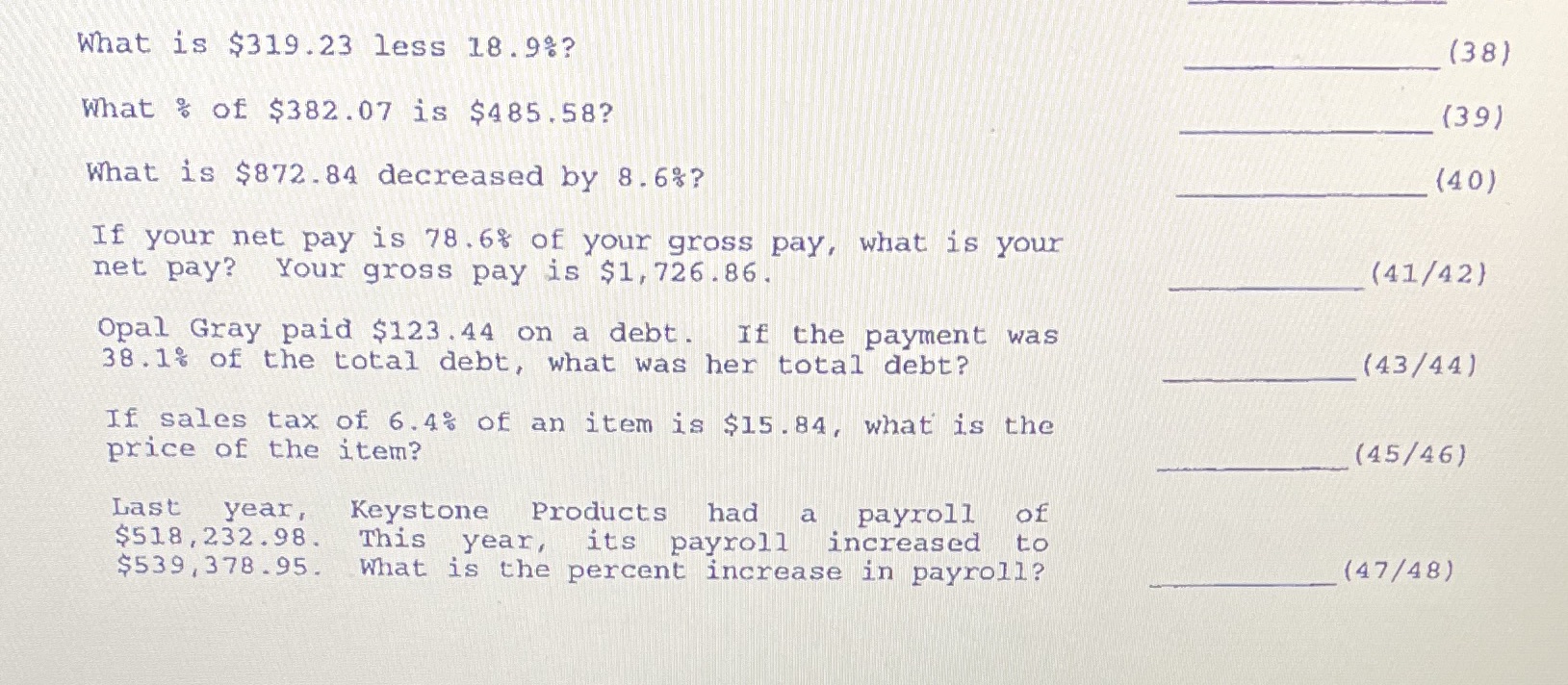 Please explain your answers. What is $319.23 less