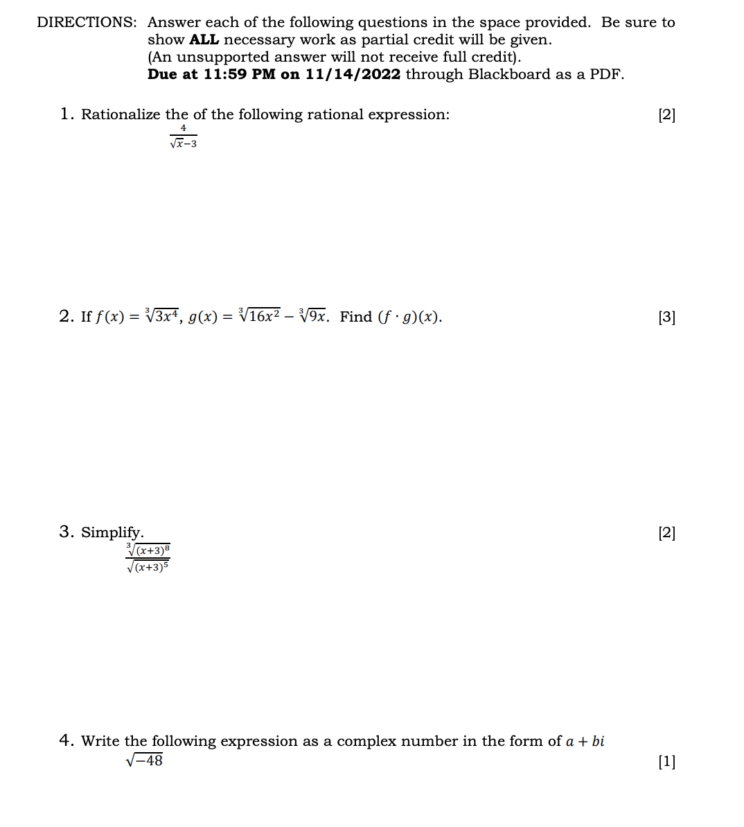 DIRECTIONS: Answer each of the following