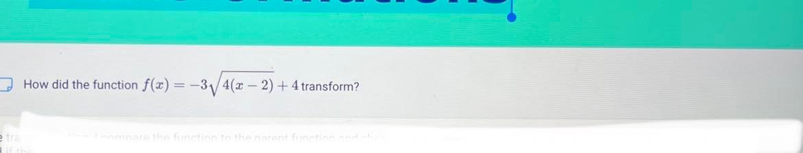 \fWrite the transformation for f(a) = va given: