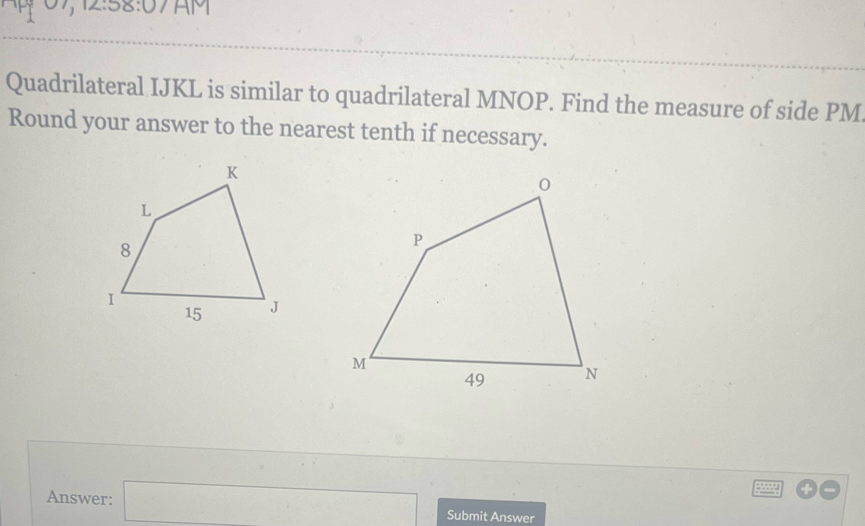 Show work please 07, 12:58:0/ AM Quadrilateral