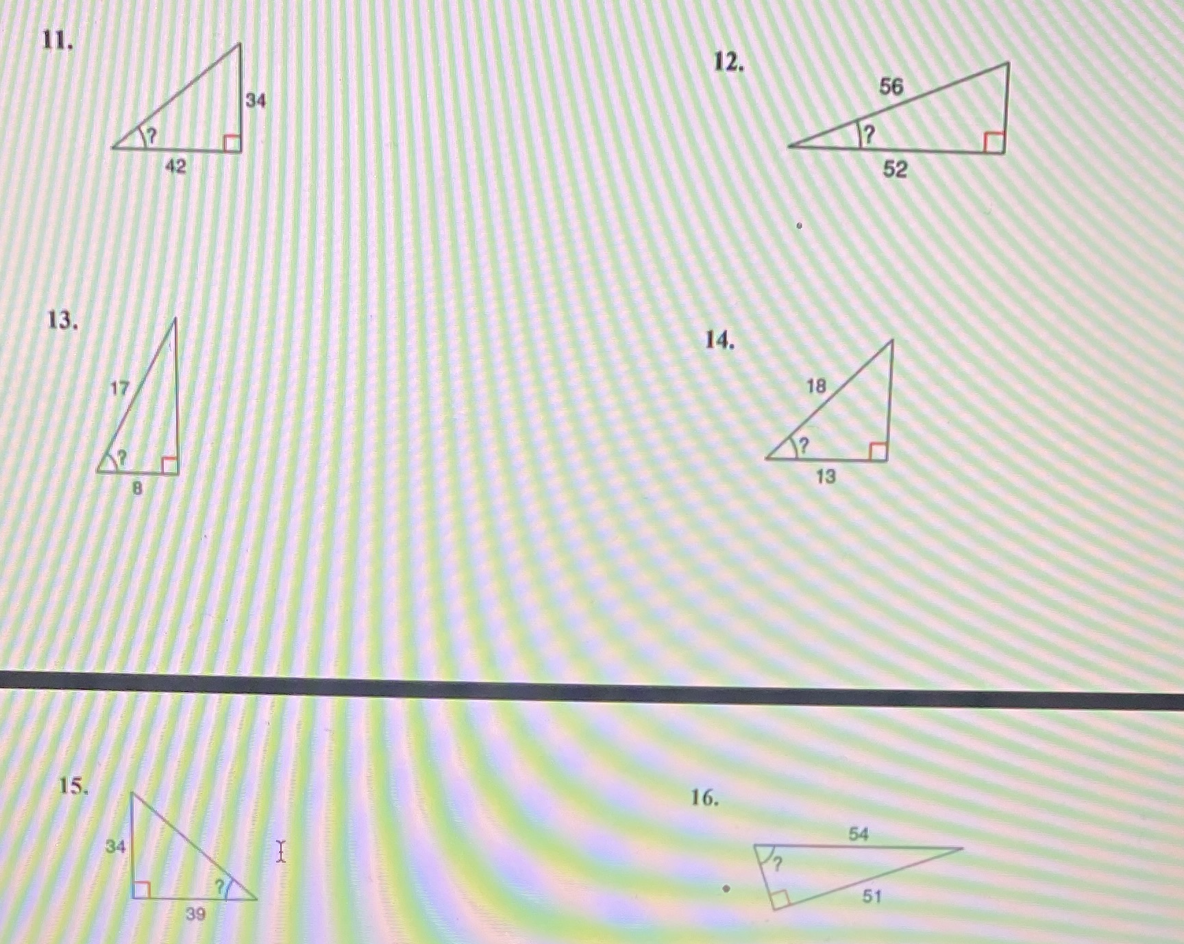 find the measure of the missing angle to the