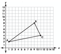 For triangle ABC on the graph below, PROVE that