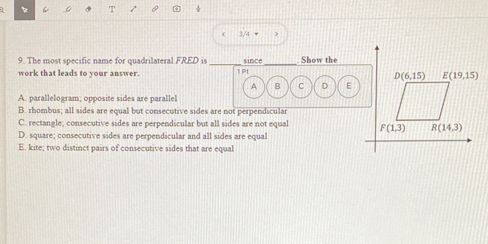 K O T < 3/4 9. The most specific name for