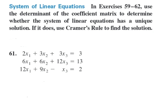 System of Linear Equations In Exercises 59-62,