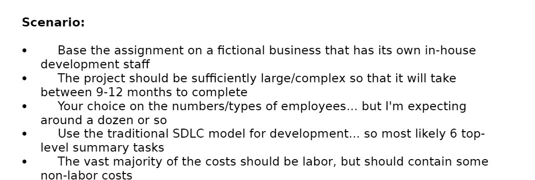 Scenario: Base the assignment on a fictional