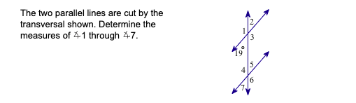 The two parallel lines are cut by the transversal