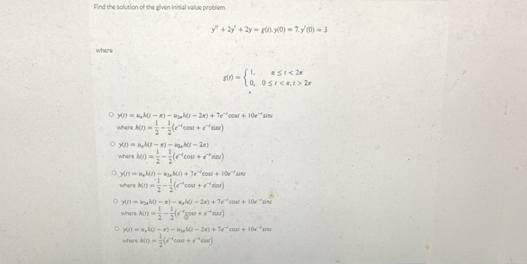 Please be clear Find the solution of the given