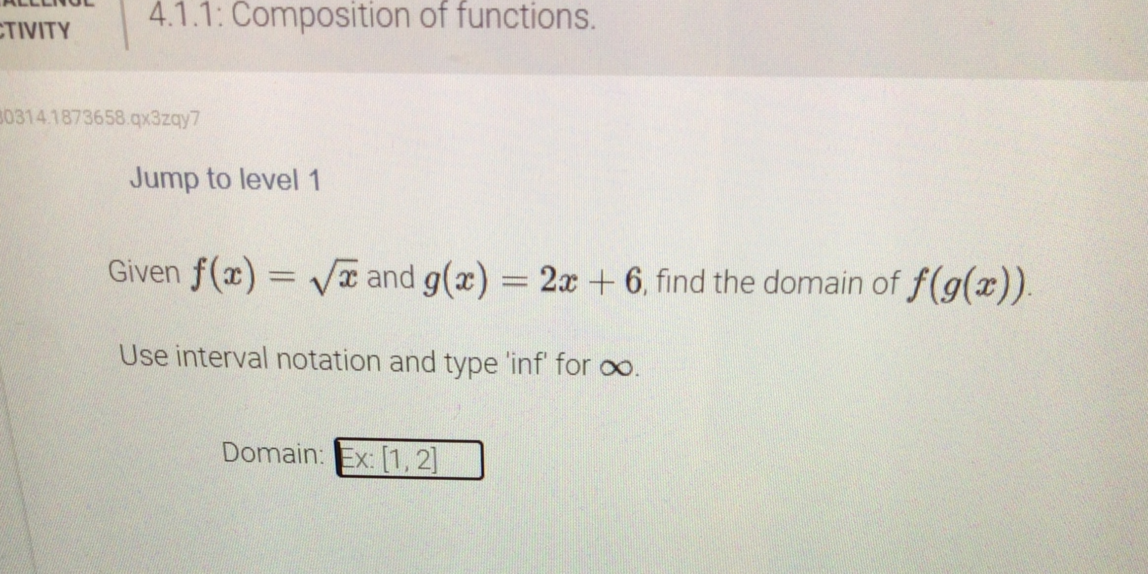 4.1.1: Composition of functions. TIVITY