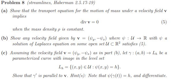 Problem 8 (streamlines, Haberman 2.5.17-19) (a)