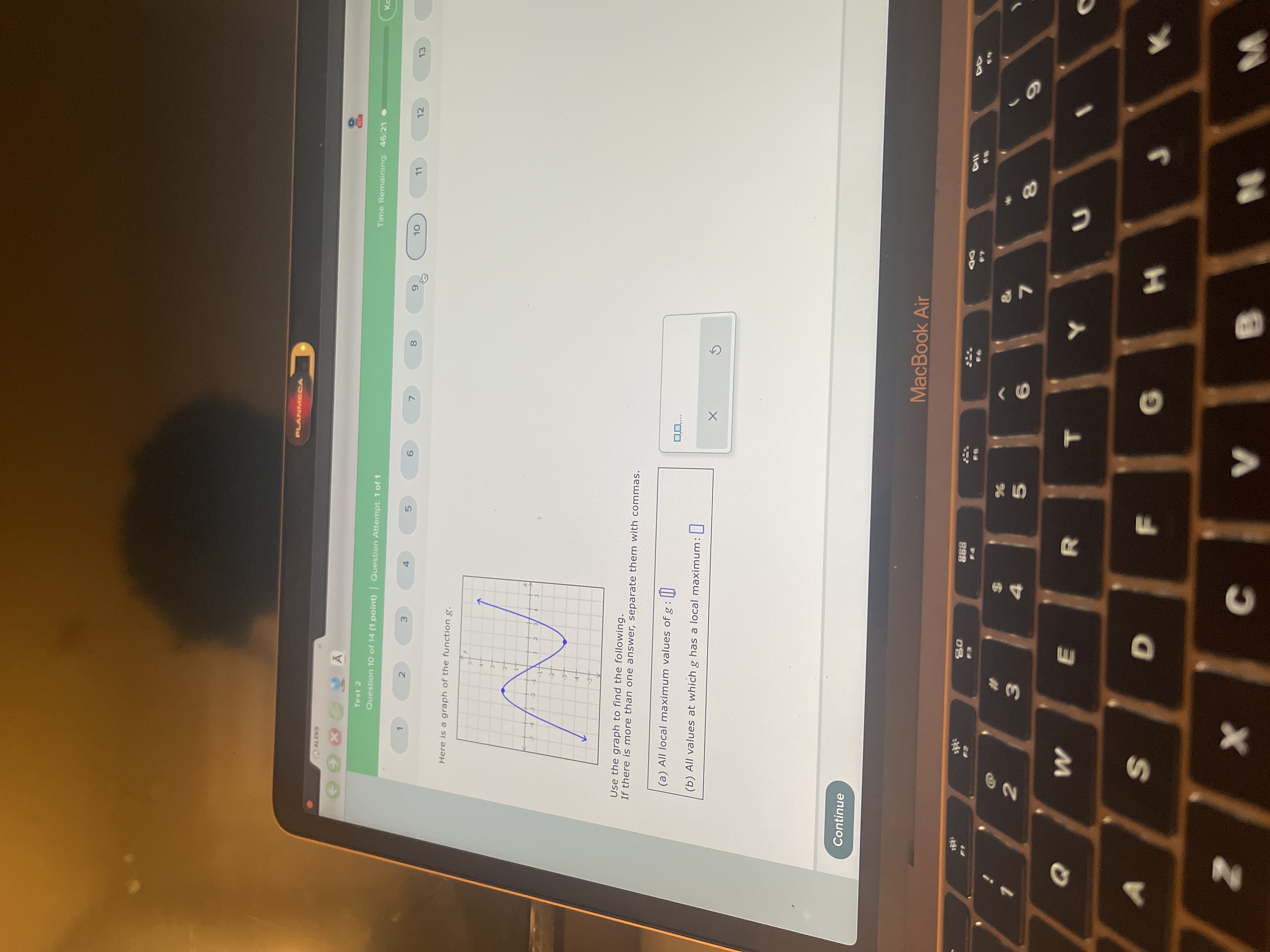 PLANMECA ALEKS Test 2 Time Remaining: 47:05 .