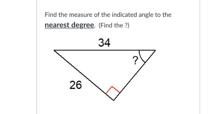 For this problem I need to find the measure of