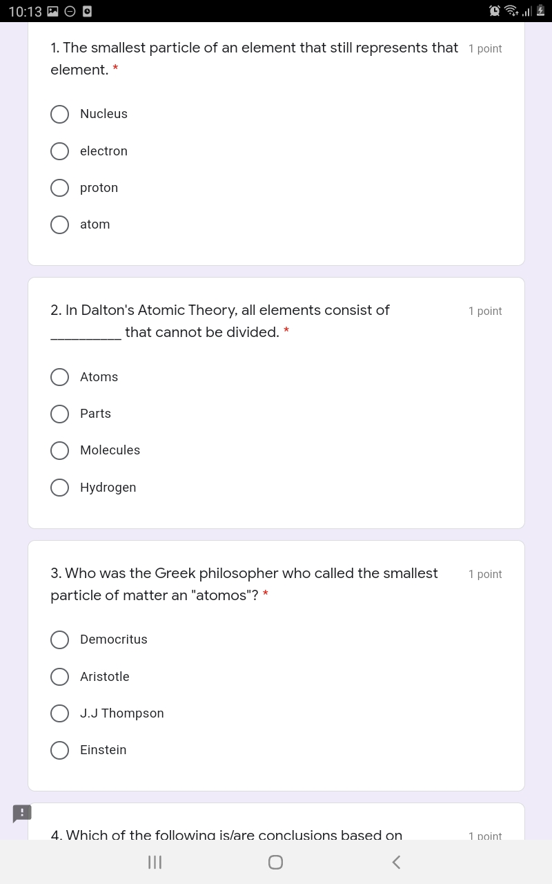 10:13 O . 1. The smallest particle of an element