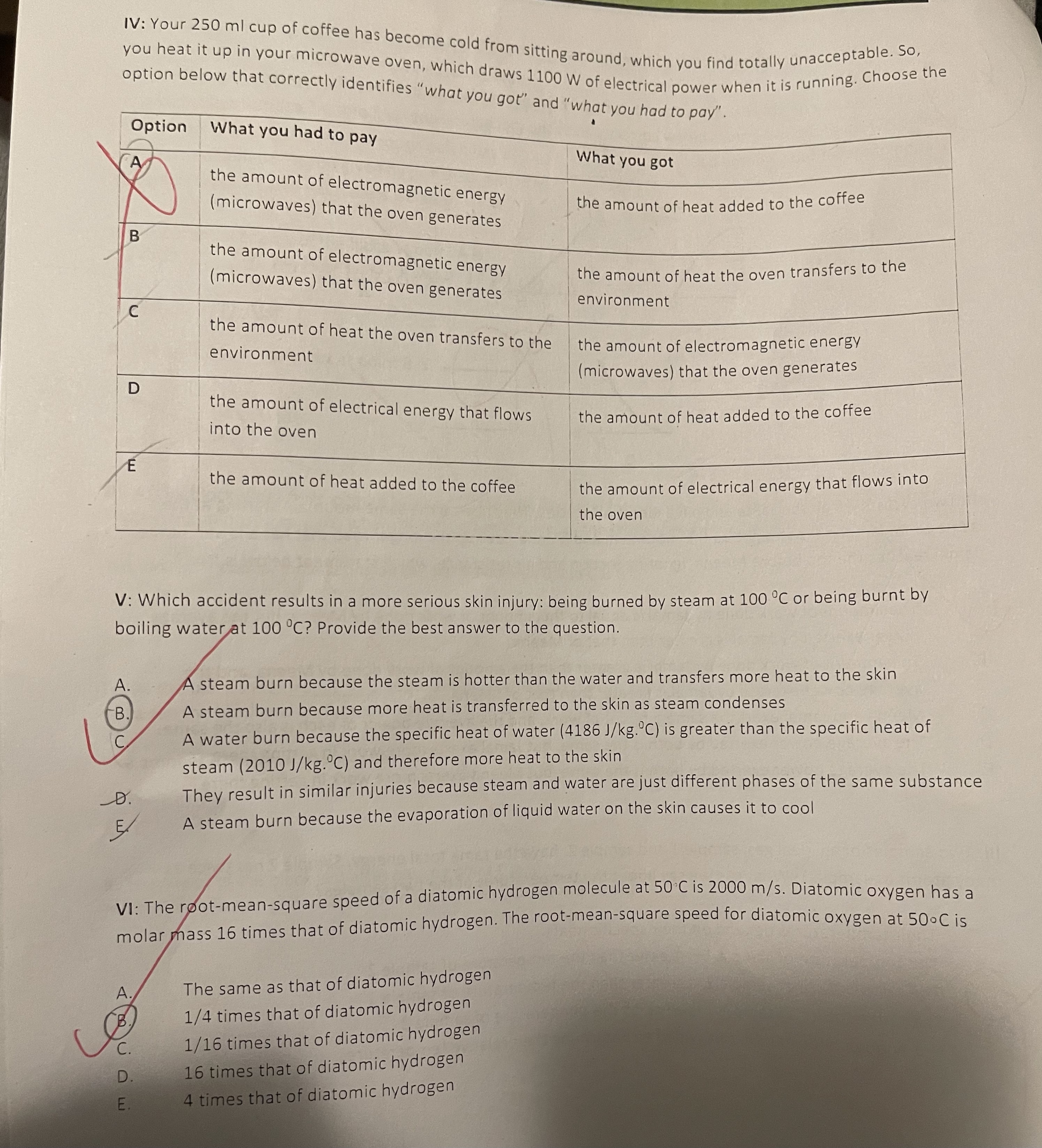 Answer all questions IV: Your 250 ml cup of