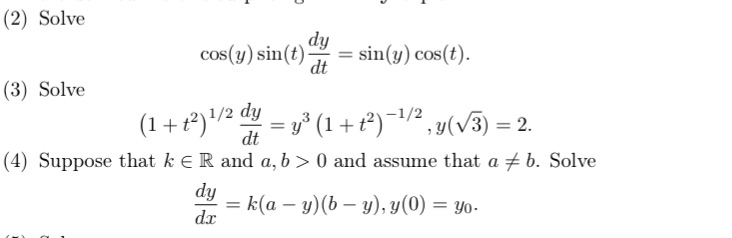 Topic: First Order Differential EquationsHere are