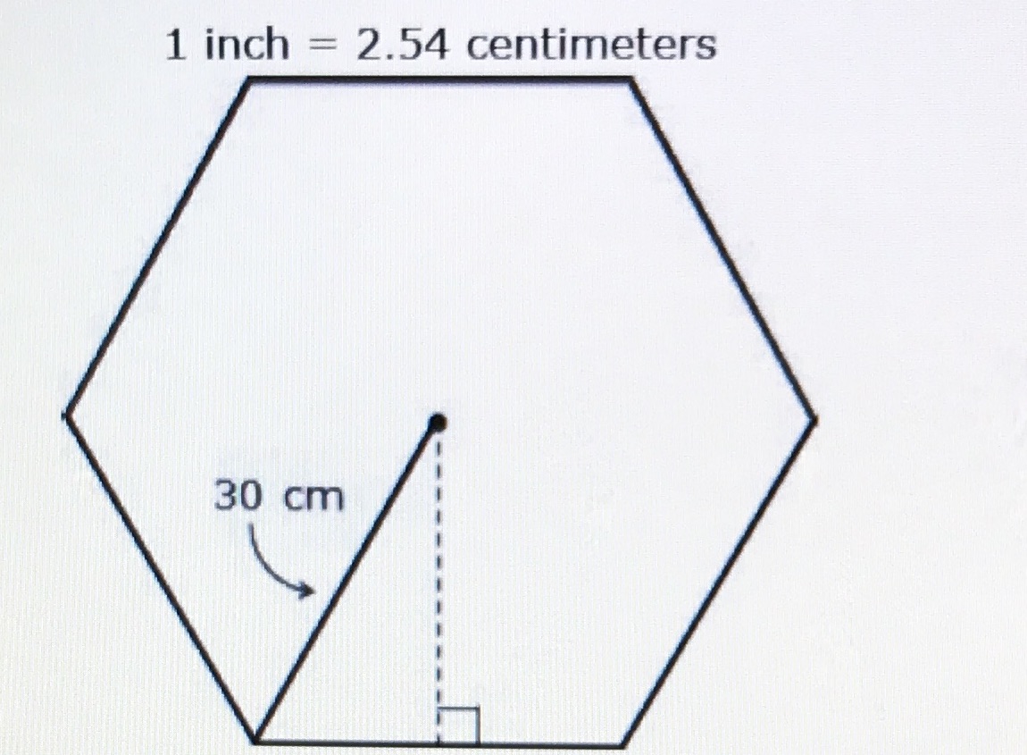 A regular hexagonal stained glass window is being