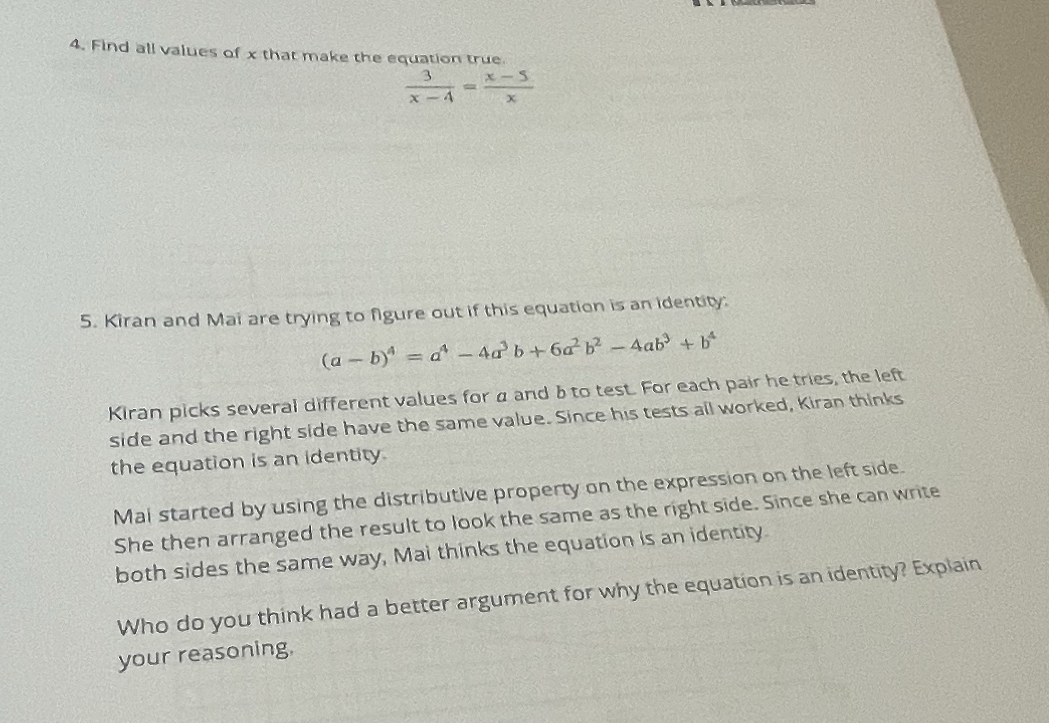 Solve this and SHOW YOUR WORK PLEASE 4. Find all