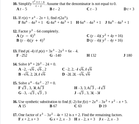 Write the letter for the correct answer in the