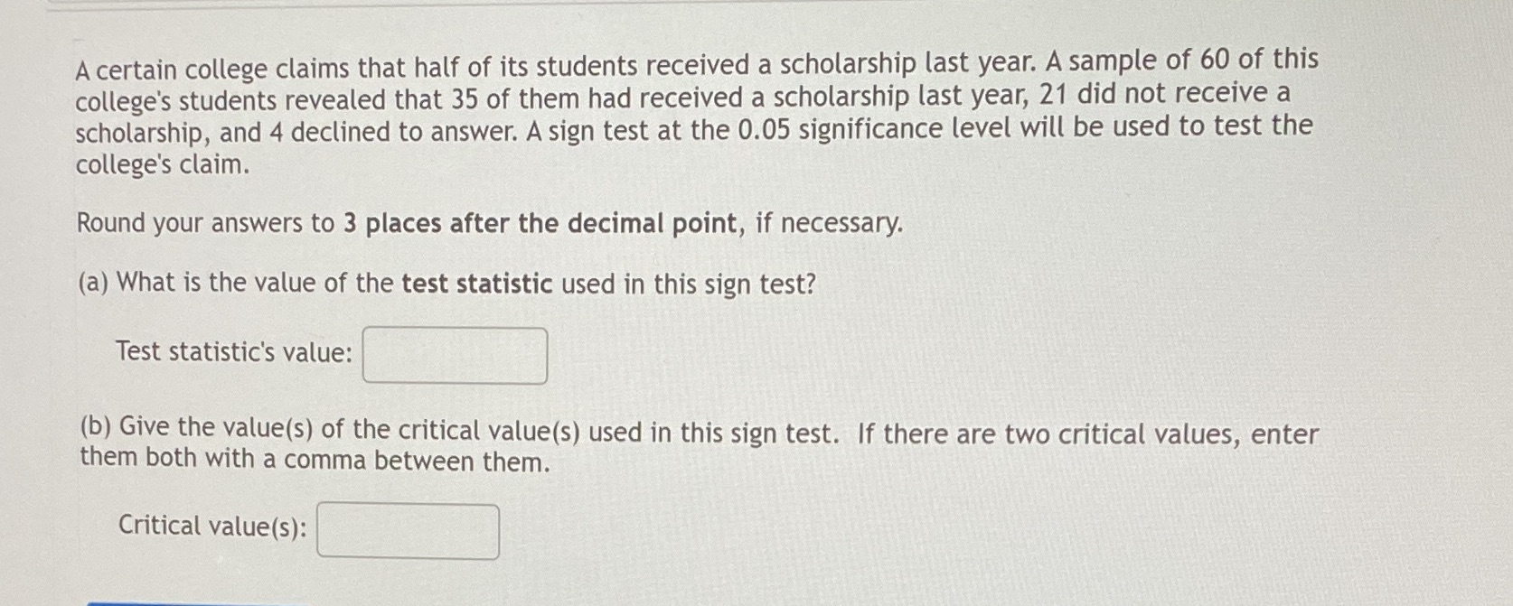 A certain college claims that half of its