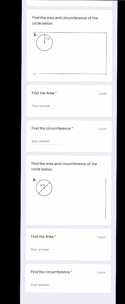 Circles Intro Find the area and circumference of