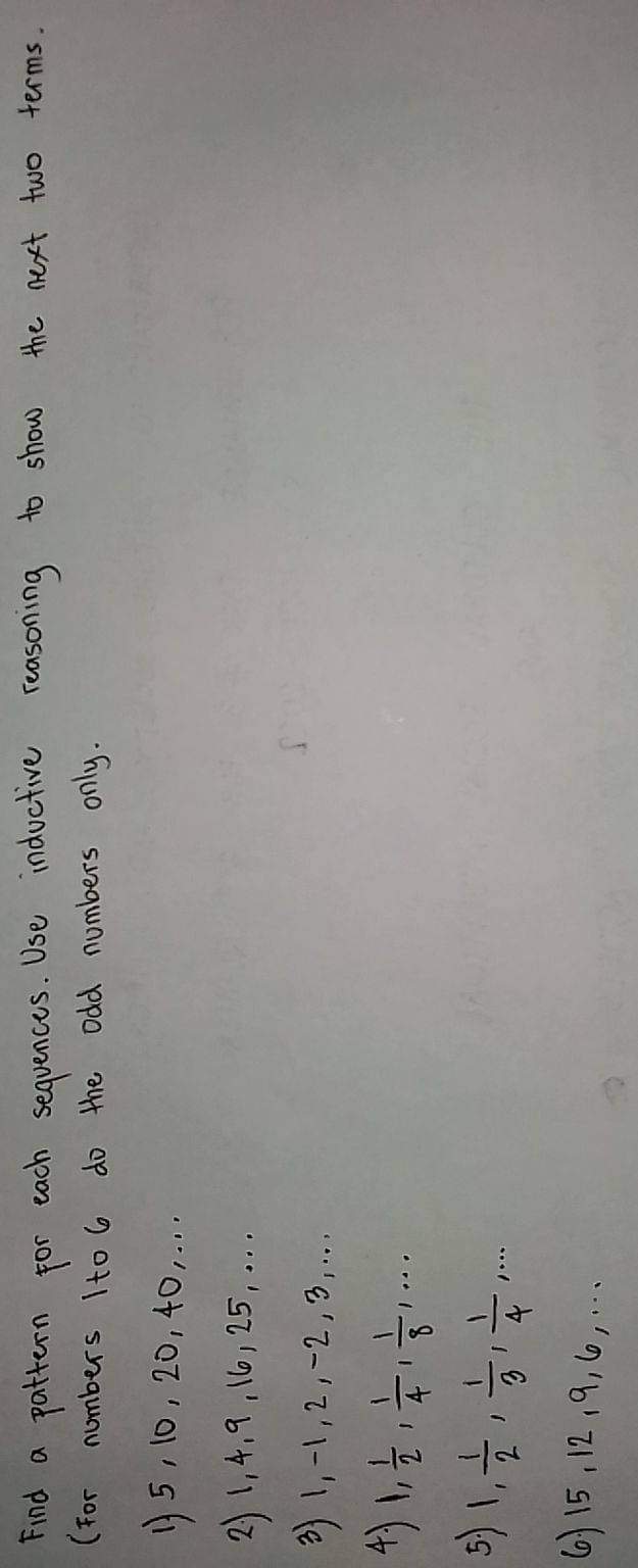 Use the sequence below and inductive reasoning to