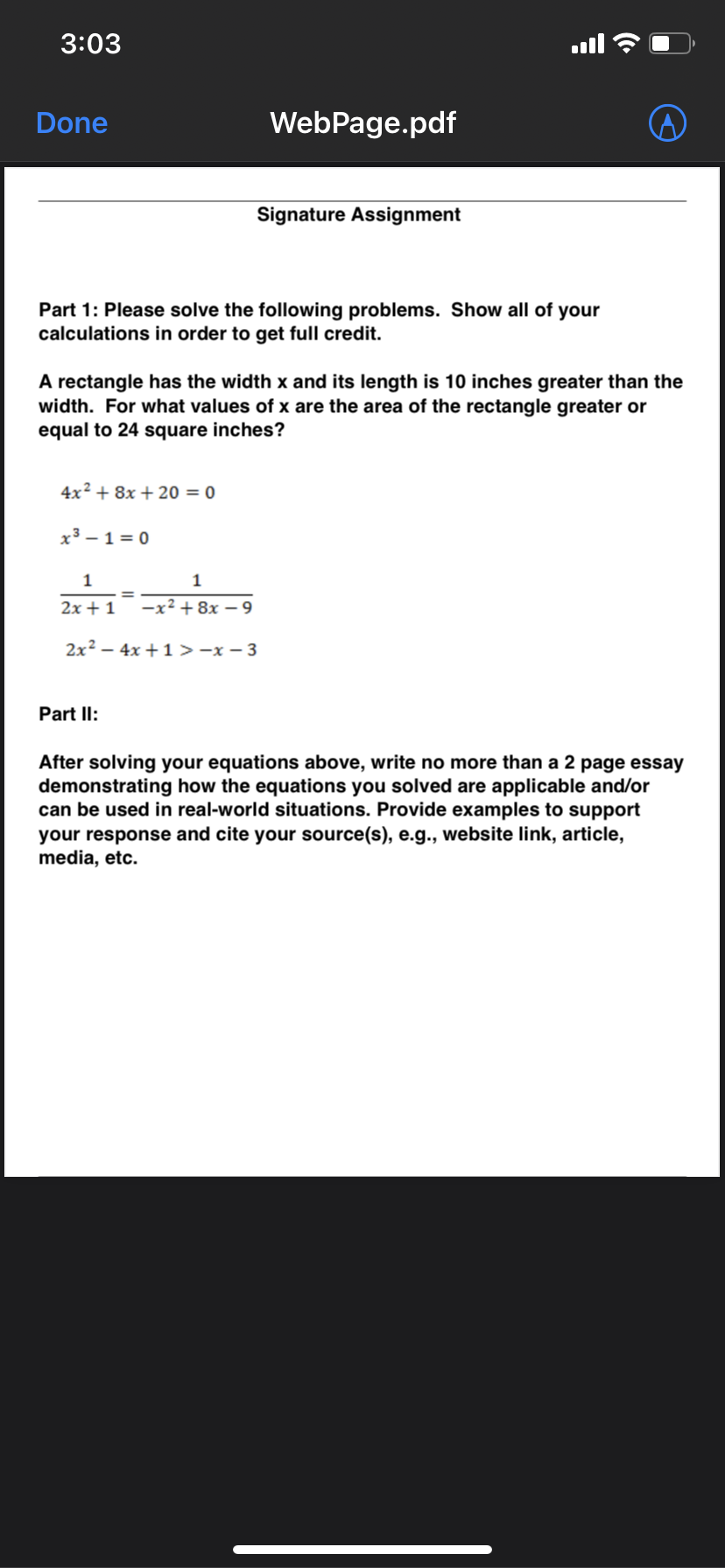 WebPage.pdf Signature Assignment Part 1: Please