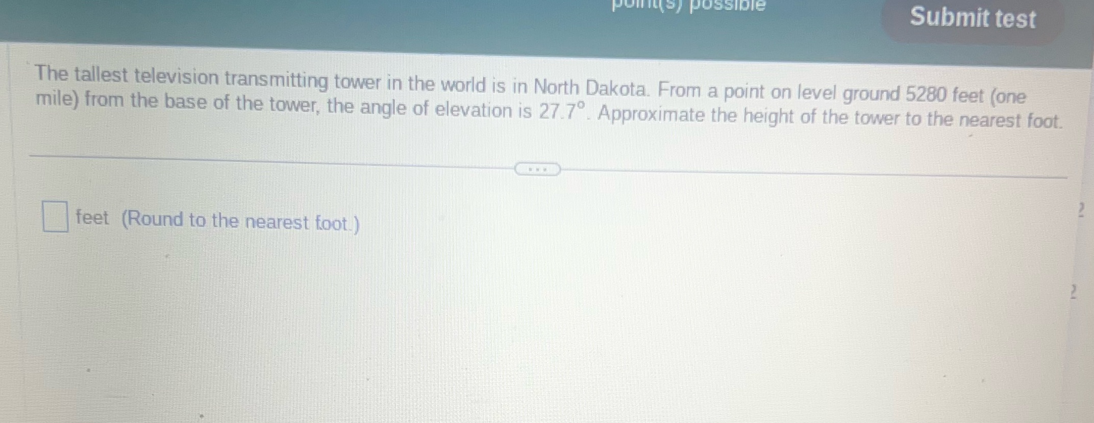 polls) possible Submit test The tallest