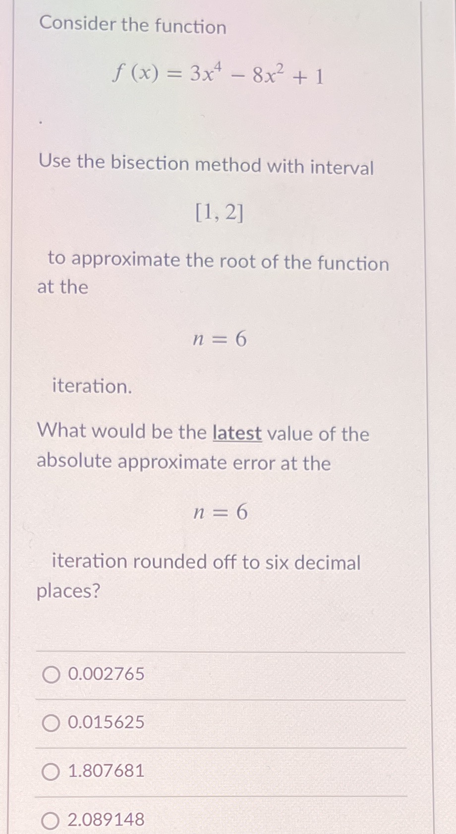 need this asap thanks Consider the function f (x)