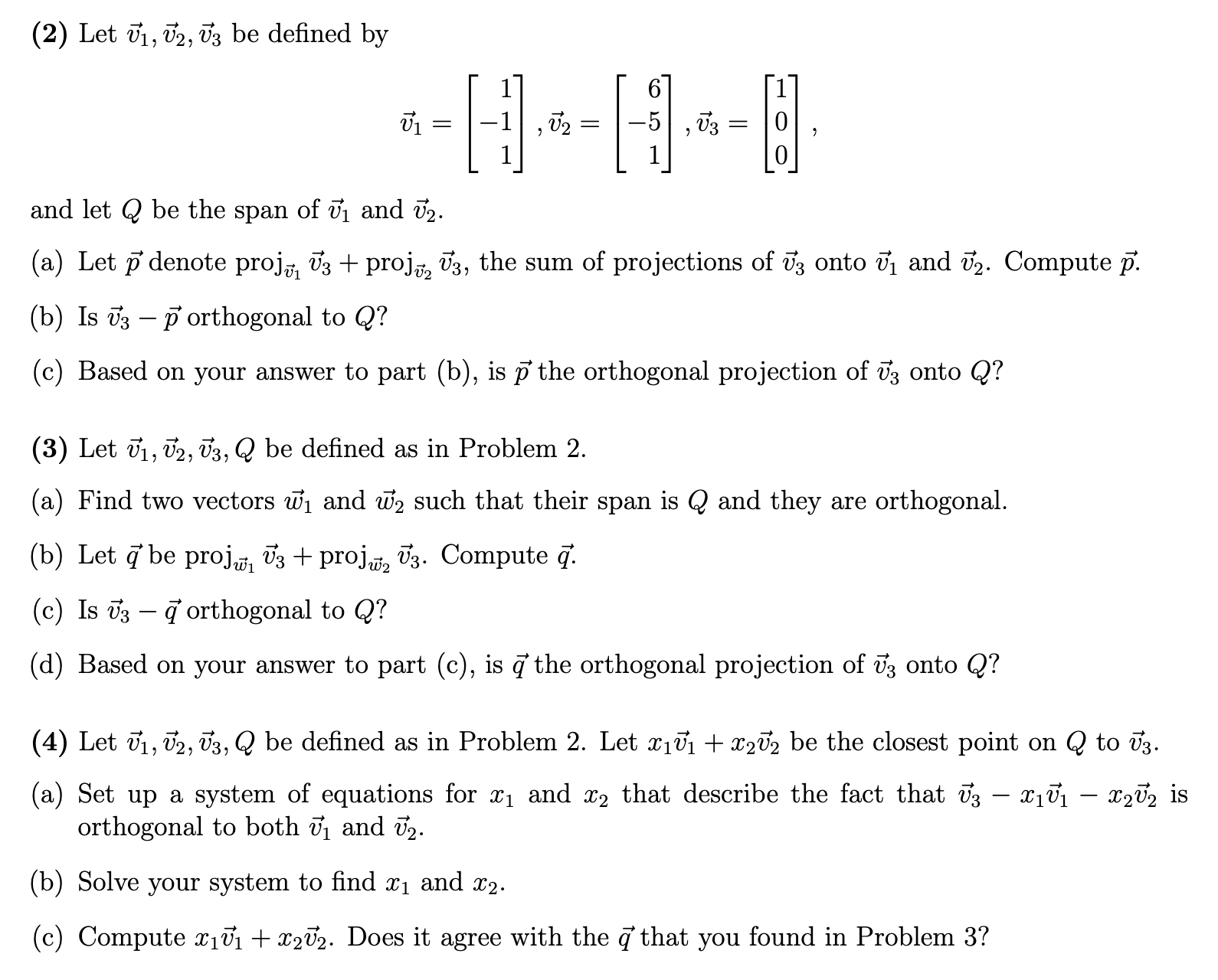 (2) Let U1, U2, 13 be defined by 71 = and let Q