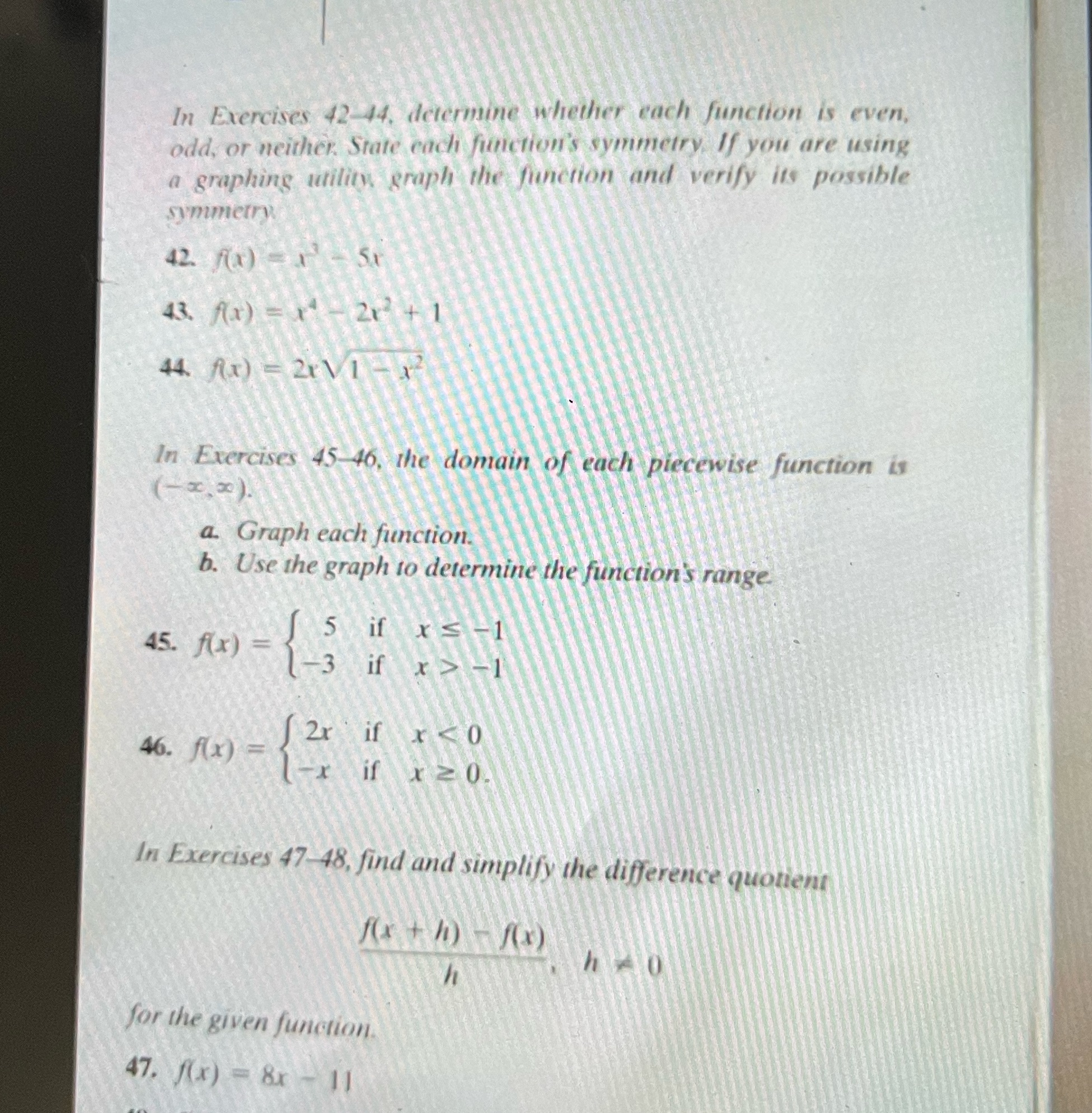 Please answer the questions from 42 to 47 help