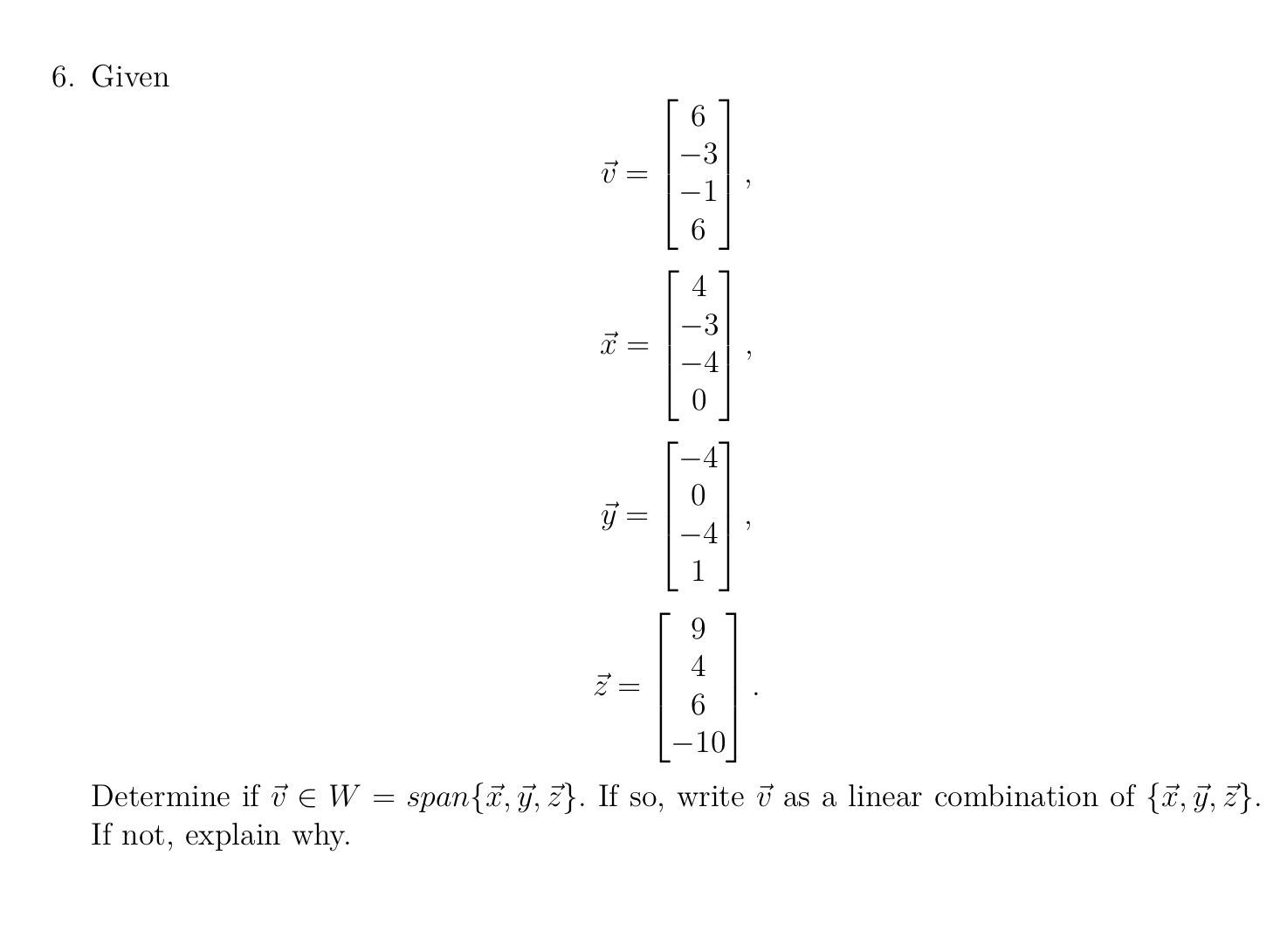 5. Compute the determinant of C by cofactor