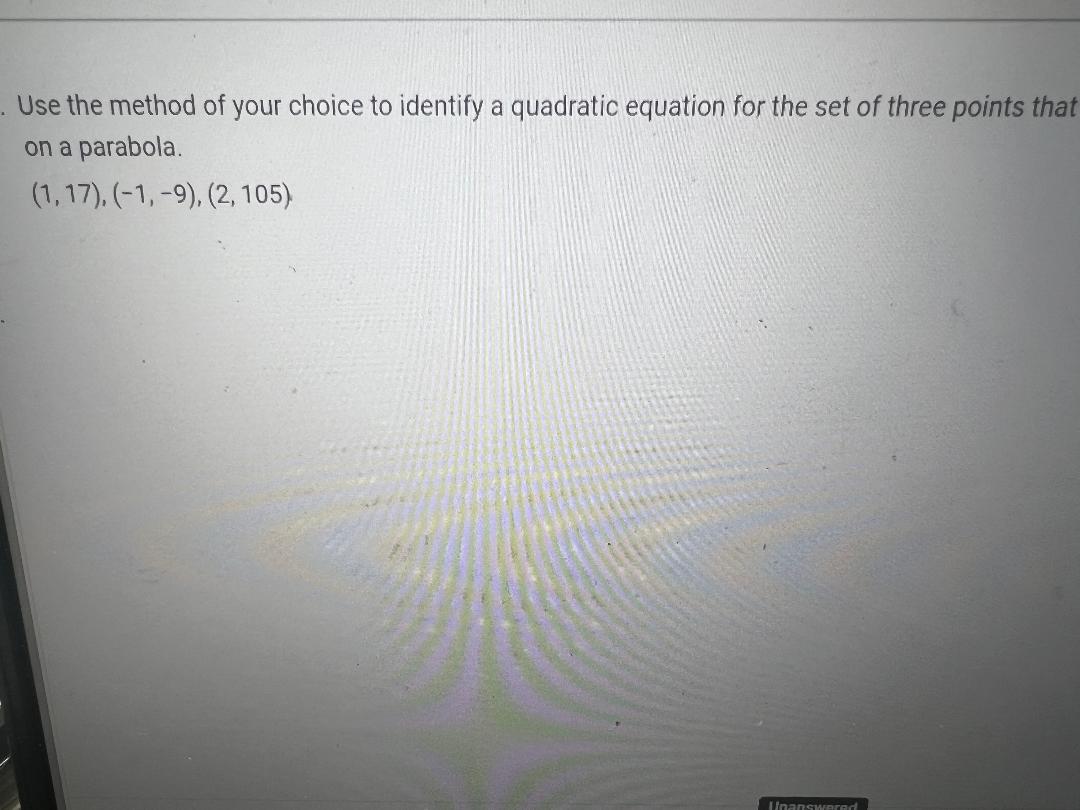 \fUse the method of your choice to identify a