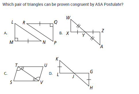 Which pair of triangles can be proven congruent