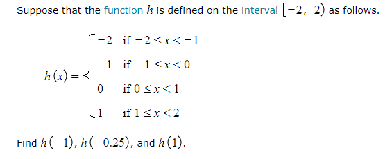 Suppose that the function h is defined on the