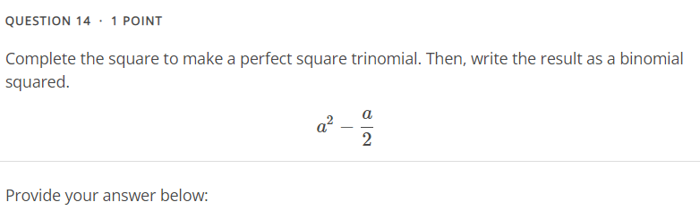 Complete the square to make a perfect square