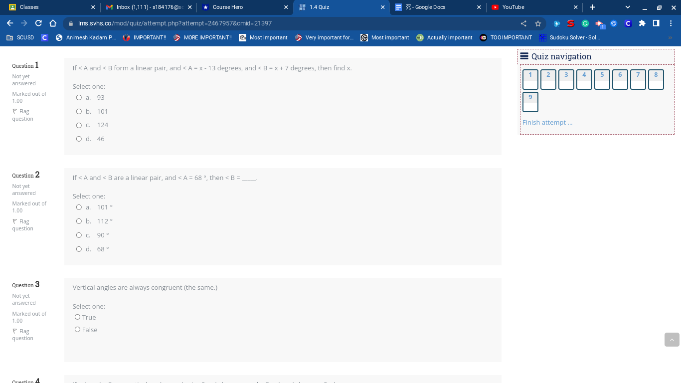 Classes X M Inbox (1,11 1) - $184176 @sc x *