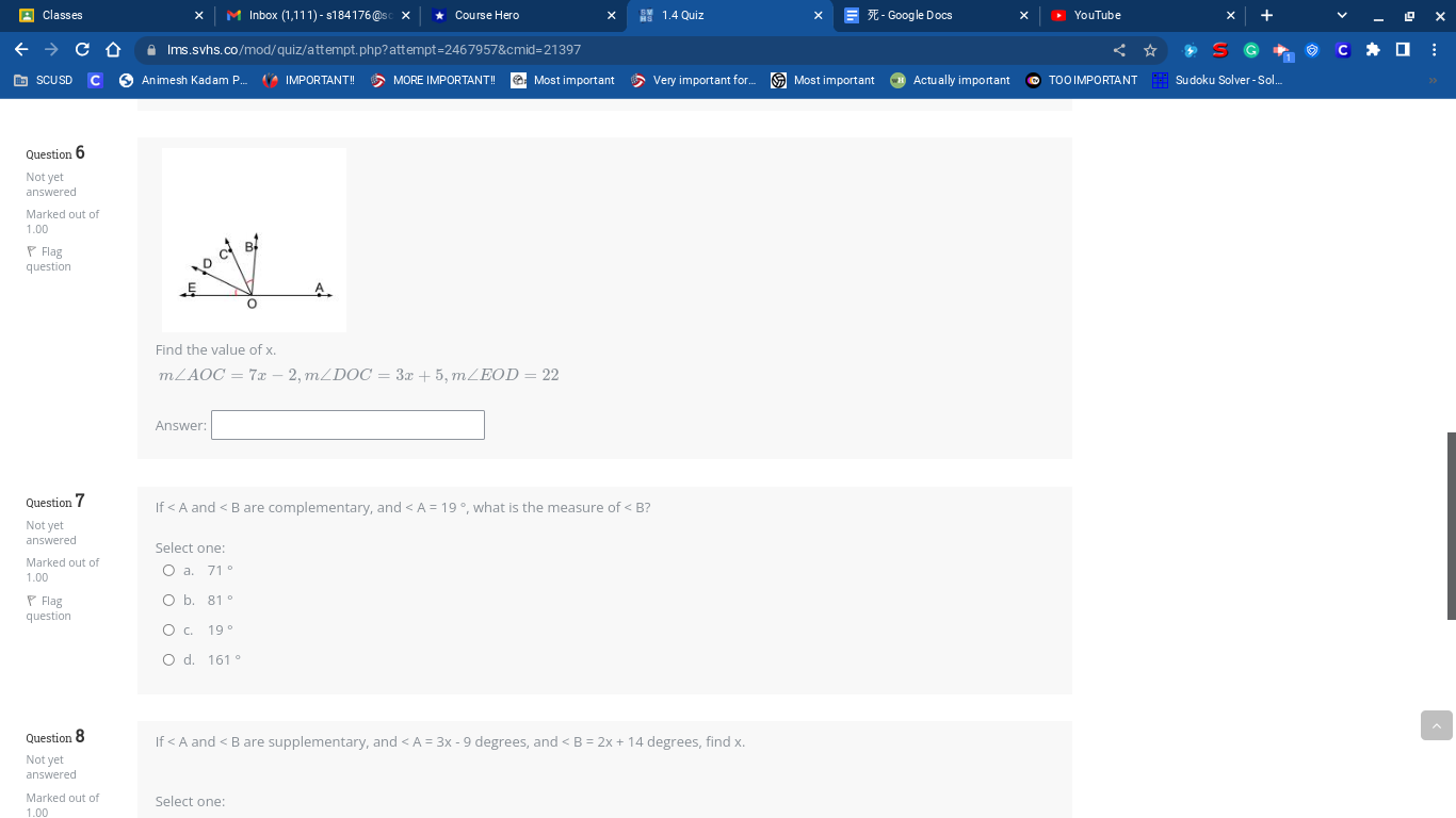 Classes X M Inbox (1,11 1) - $184176 @sc x *