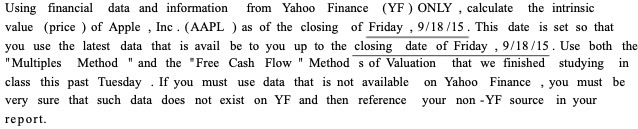Using financial data and information from Yahoo