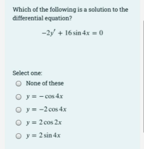 The equation - 3y + 10 = -12 cos x + 2 sin x is a