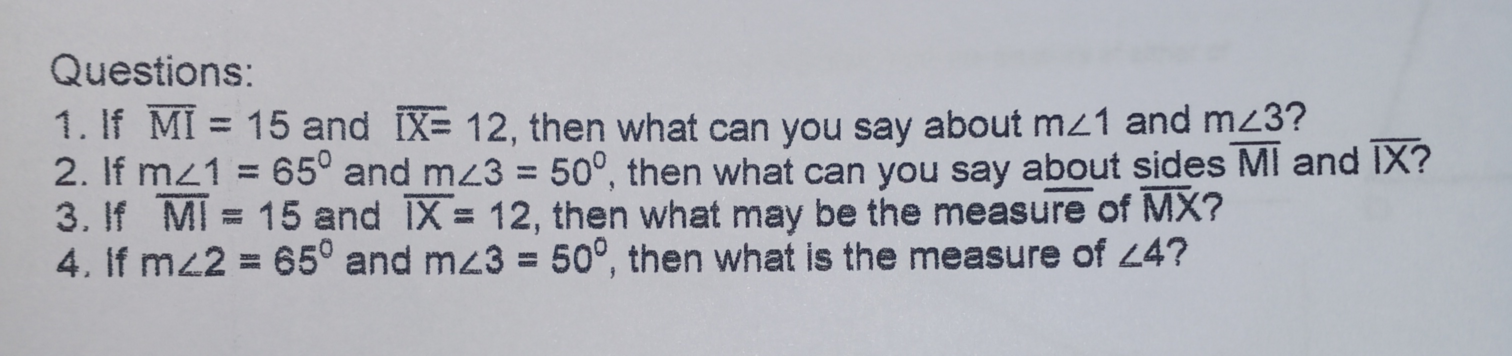 Consider the illustrations \fQuestions: 1. If MI