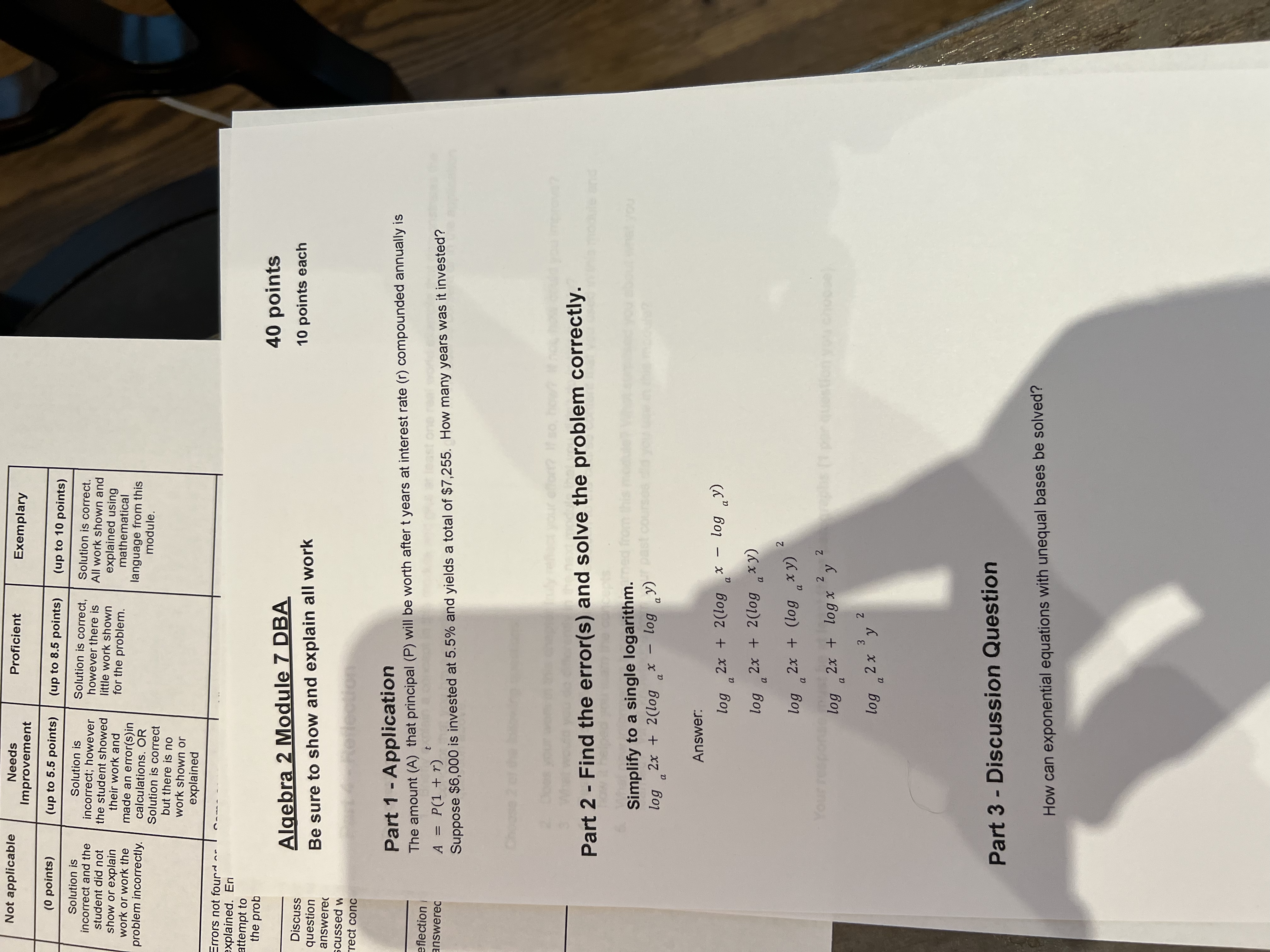 Not applicable Needs Proficient Improvement