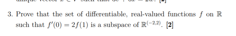 3. Prove that the set of differentiable,