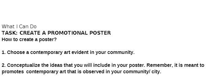 What I Can Do TASK: CREATE A PROMOTIONAL POSTER